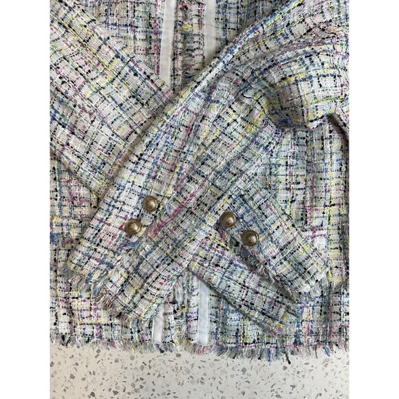 Worthington Women's M Tweed Blazer Jacket White Multicolor Pink Old Money Classy - Picture 9 of 14